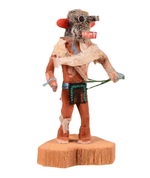 Hopi Pueblo Miniature Black Ogre Kachina Doll By B Yanez