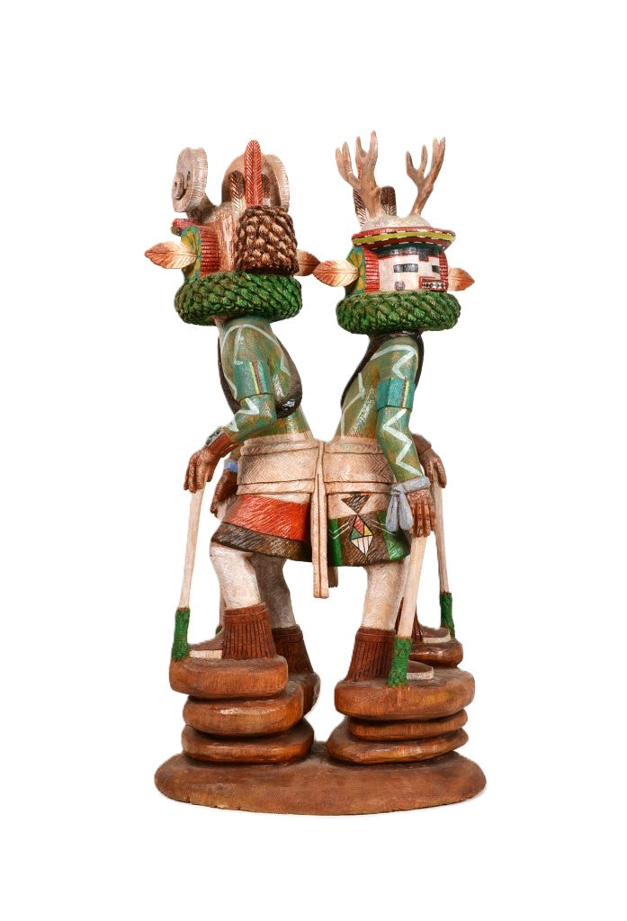 Double Hopi Kachina Bighorn Ram Doll By VaLalo