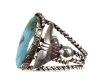 Navajo Sterling Silver Bracelet with Oval Turquoise Setting