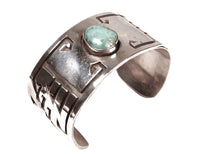 Hopi Pueblo Turquoise Overlay Cuff Bracelet