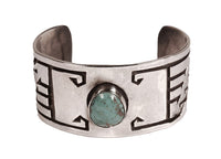 Hopi Pueblo Turquoise Overlay Cuff Bracelet