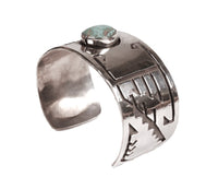 Hopi Pueblo Turquoise Overlay Cuff Bracelet