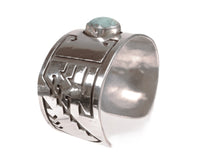 Hopi Pueblo Turquoise Overlay Cuff Bracelet