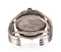 Navajo Sterling Silver Bracelet with Inlaid Dancer Motif By Paul Lawrence