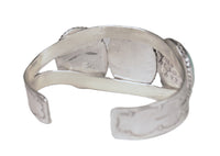 Navajo Sterling Silver Bracelet with Three Chrysoprase Settings