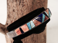 Navajo Multi Stone Inlay Cuff Bracelet By Pamela Daniels