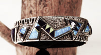 Navajo Sterling Silver Lapis Inlay Bracelet By Ervin Hoskie
