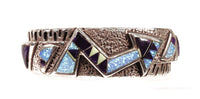 Navajo Sterling Silver Lapis Inlay Bracelet By Ervin Hoskie