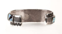 Navajo Sterling Silver Lapis Inlay Bracelet By Ervin Hoskie