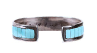 Zuni Sterling Silver Multi Stone Inlay Cuff Bracelet