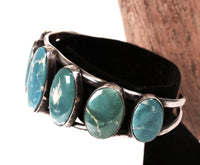 Navajo Sterling Silver 7 Variscite Setting Bracelet