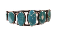 Navajo Sterling Silver 7 Variscite Setting Bracelet