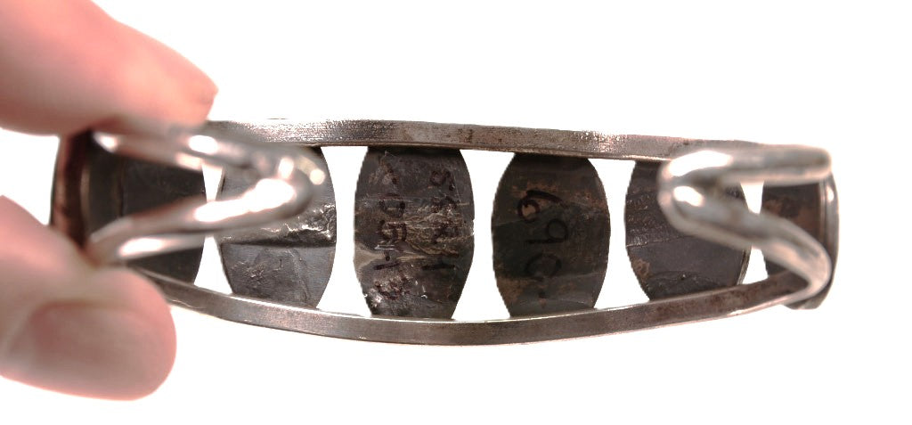 Navajo Sterling Silver 7 Variscite Setting Bracelet
