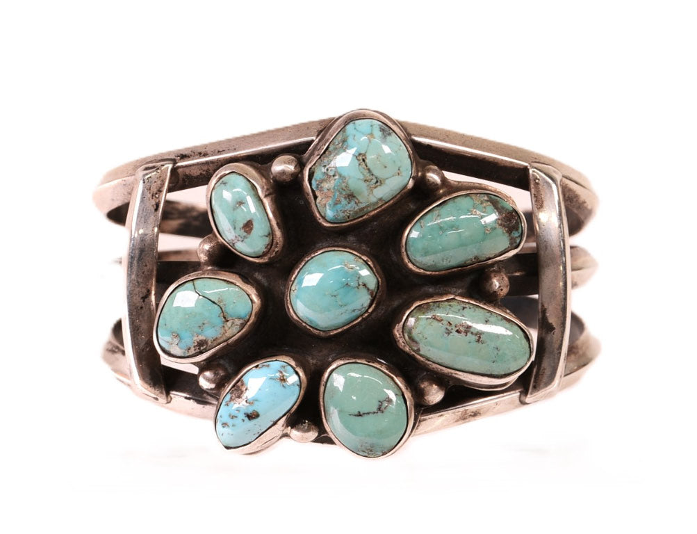 Navajo Sterling Silver Turquoise Cuff
