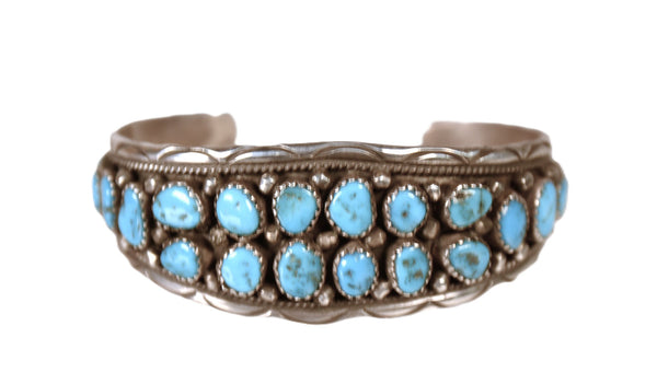 Navajo Turquoise Cuff Bracelet By Anita Whitegoat