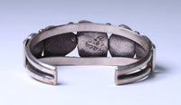Navajo Cuff Bracelet with Five Lone Mountain Turquoise Settings