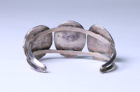 Navajo Cuff Bracelet with Three Turquoise Settings