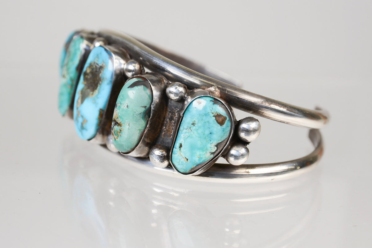 Navajo Sterling Silver and Turquoise Cuff Bracelet