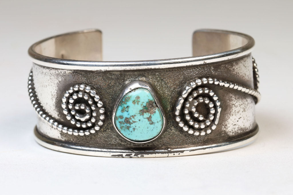 Navajo Sterling Silver and Turquoise Cuff Bracelet