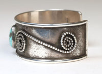 Navajo Sterling Silver and Turquoise Cuff Bracelet