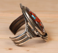 Zuni Inlay Mudhead with Rattle Cuff Bracelet by Augustine & Rosalie Pinto