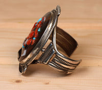 Zuni Inlay Mudhead with Rattle Cuff Bracelet by Augustine & Rosalie Pinto
