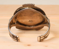 Zuni Inlay Mudhead with Rattle Cuff Bracelet by Augustine & Rosalie Pinto