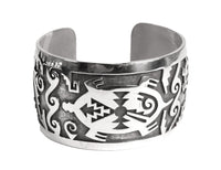 Hopi Pueblo Sterling Silver Overlay Cuff Bracelet