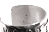 Hopi Pueblo Sterling Silver Overlay Cuff Bracelet