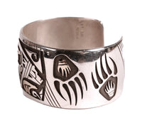 Hopi Pueblo Sterling Silver & 14k Gold Cuff Bracelet