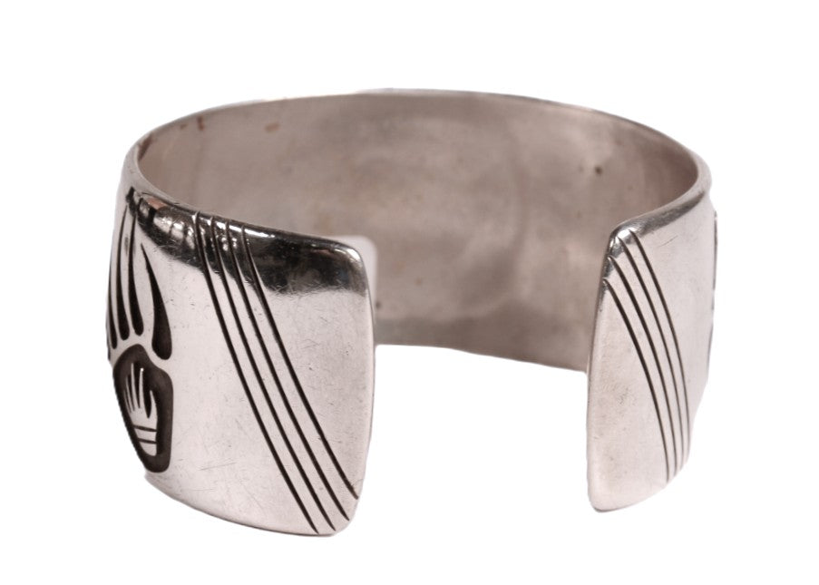 Hopi Pueblo Sterling Silver & 14k Gold Cuff Bracelet