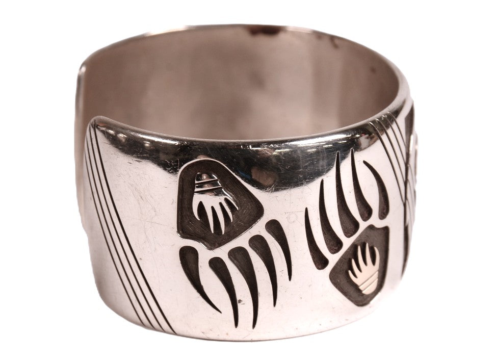 Hopi Pueblo Sterling Silver & 14k Gold Cuff Bracelet