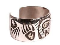 Hopi Pueblo Sterling Silver & 14k Gold Cuff Bracelet