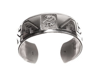 Hopi Pueblo Sterling Silver Overlay Cuff Bracelet By Nathan Fred Sr