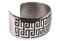 Hopi Pueblo Sterling Silver Overlay Cuff Bracelet By Mark Tawahongva