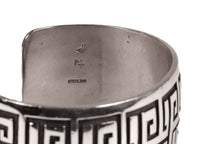 Hopi Pueblo Sterling Silver Overlay Cuff Bracelet By Mark Tawahongva
