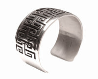 Hopi Pueblo Sterling Silver Overlay Cuff Bracelet By Mark Tawahongva