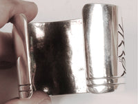 Hopi Pueblo Sterling Silver Overlay Cuff Bracelets By Victor Coochwytewa