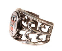 Navajo Sterling Silver Bracelet with Multi Stone Gahn Dancer Inlayed