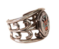Navajo Sterling Silver Bracelet with Multi Stone Gahn Dancer Inlayed