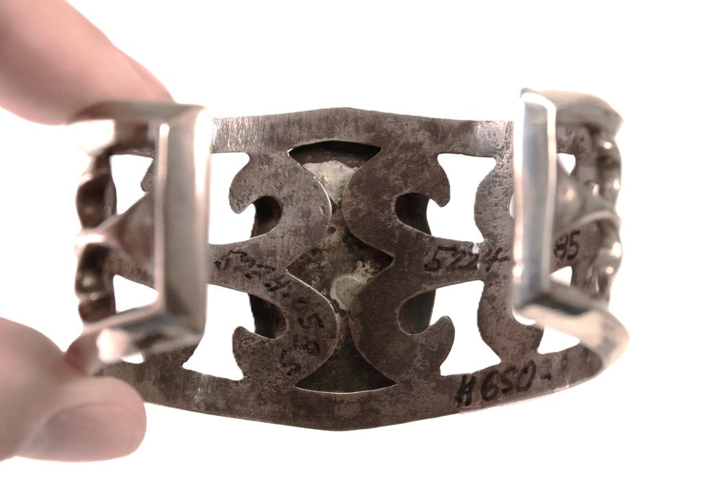 Navajo Sterling Silver Bracelet with Multi Stone Gahn Dancer Inlayed