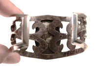 Navajo Sterling Silver Bracelet with Multi Stone Gahn Dancer Inlayed