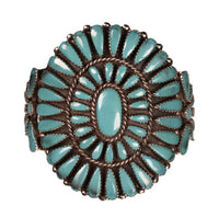 Zuni Turquoise Cluster Cuff Bracelet