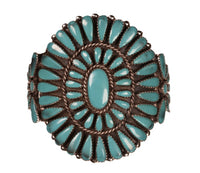 Zuni Turquoise Cluster Cuff Bracelet