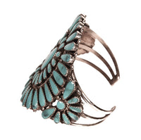 Zuni Turquoise Cluster Cuff Bracelet