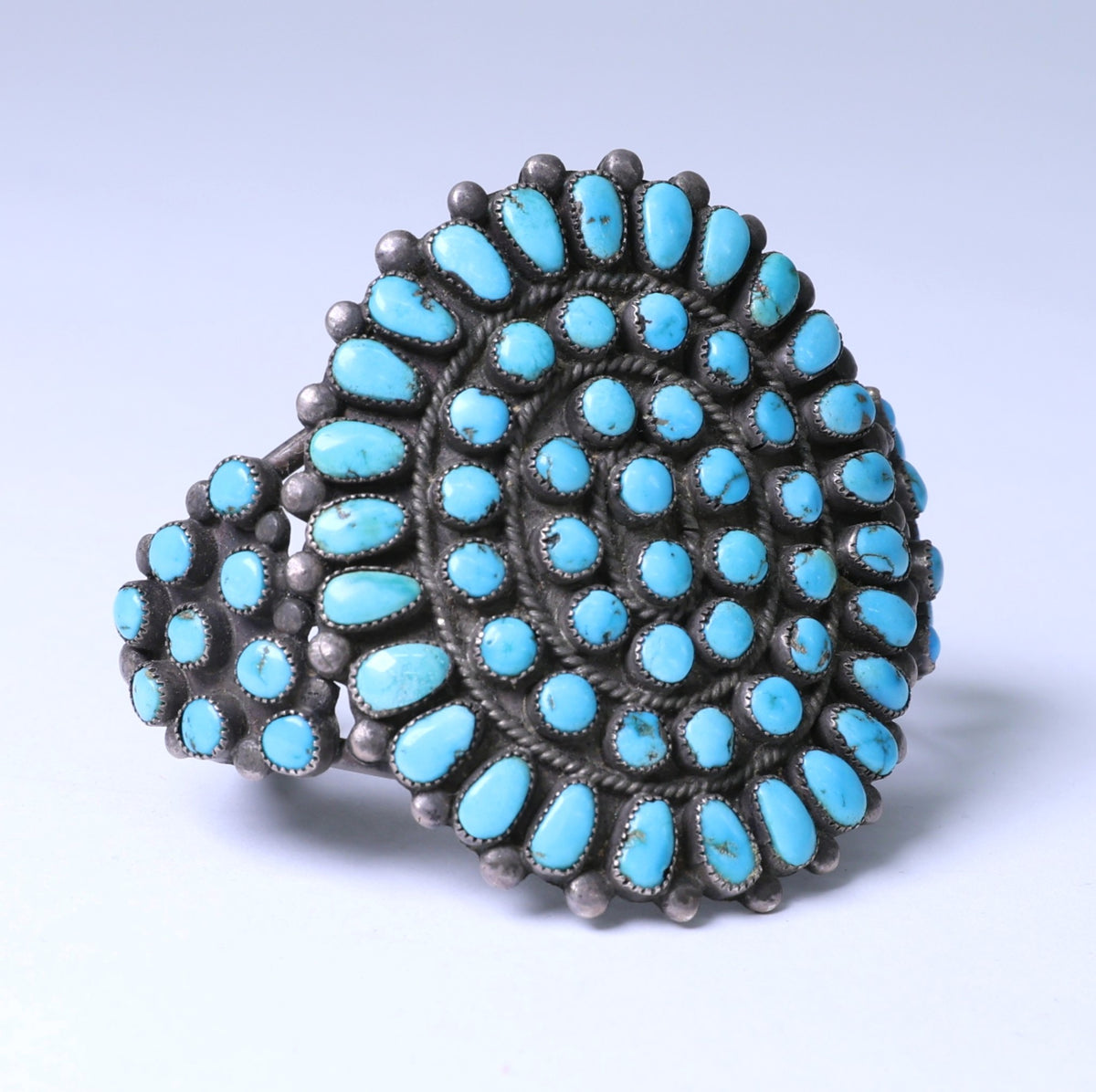 Zuni Sterling Silver Turquoise Needlepoint Bracelet