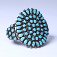 Zuni Sterling Silver Turquoise Needlepoint Bracelet