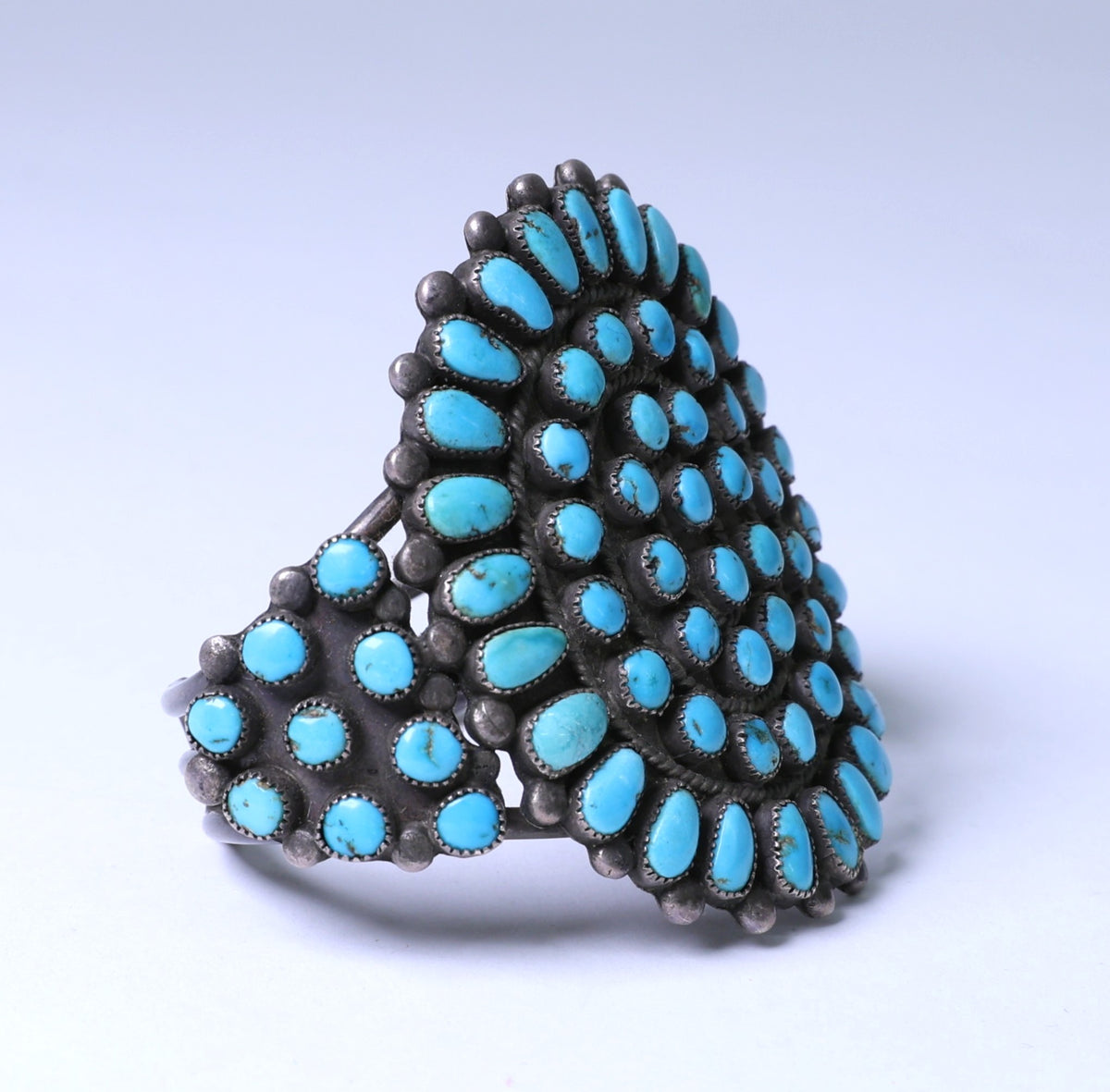 Zuni Sterling Silver Turquoise Needlepoint Bracelet