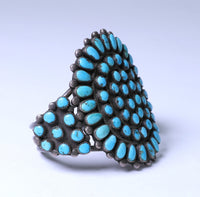 Zuni Sterling Silver Turquoise Needlepoint Bracelet