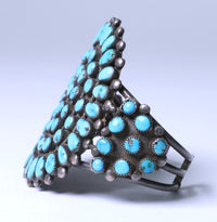 Zuni Sterling Silver Turquoise Needlepoint Bracelet